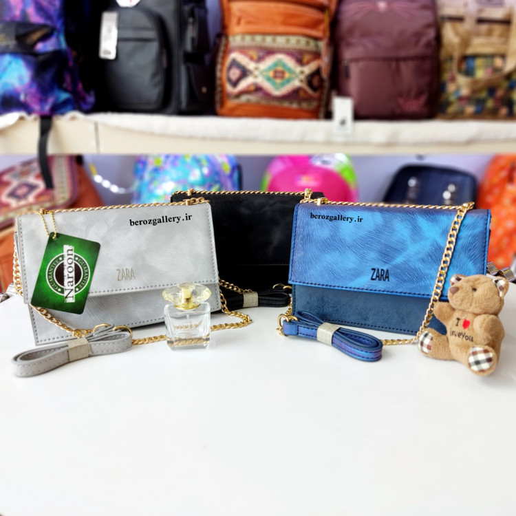 کیف دخترانه ZARA قالبدار و زنجیردار کد ۱۲۲