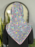 روسری نخی دخترانه گلدار قواره ۱۰۰ کد ۱۰۱۲