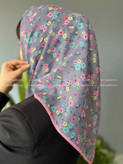 روسری نخی دخترانه گلدار قواره ۱۰۰ کد ۱۰۱۲