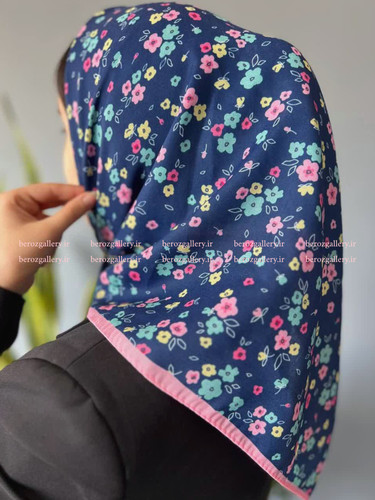 روسری نخی دخترانه گلدار قواره ۱۰۰ کد ۱۰۱۲