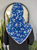 روسری نخی دخترانه گلدار قواره ۱۰۰ کد ۱۰۱۲