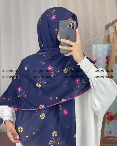 روسری نخی گلدار قواره ۱۳۵ دست دوز کد ۱۰۱۳