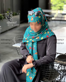 روسری نخی طرح رُزا ستو قواره ۱۴۰ کد ۱۰۱۴