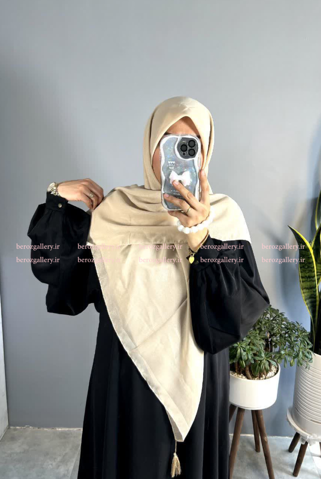 روسری نخی دنیز لمه دار قواره ۱۳۵ کد ۱۰۱۸
