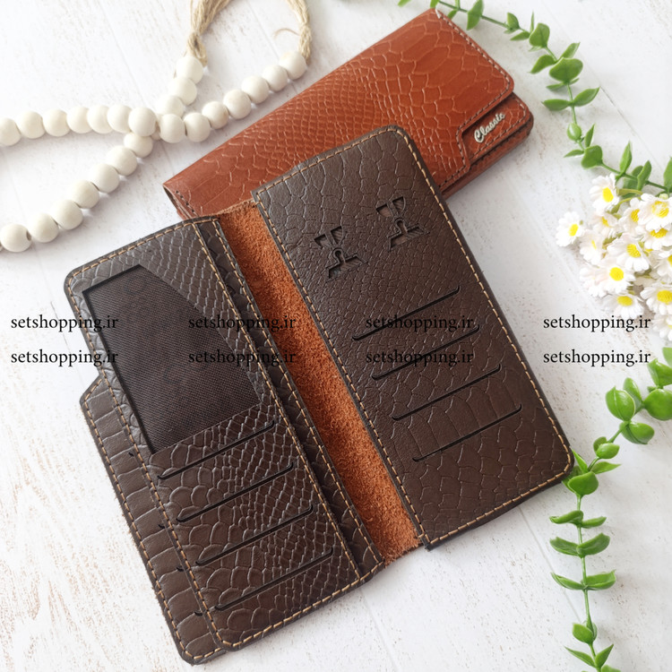 کیف پول مردانه چرم طبیعی گاوی پالتویی کد ۱۵۲