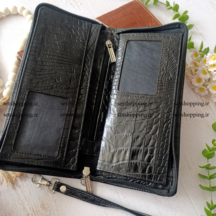 کیف پول و دسته چک چرم طبیعی کد ۱۸۹