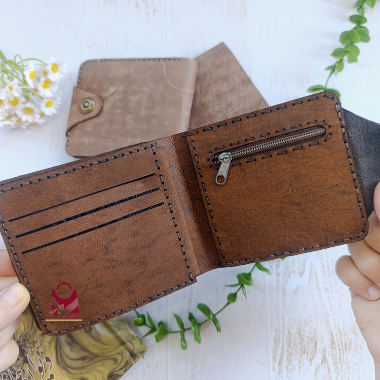کیف پول جیبی مردانه چرم شتری کد ۲۵۹