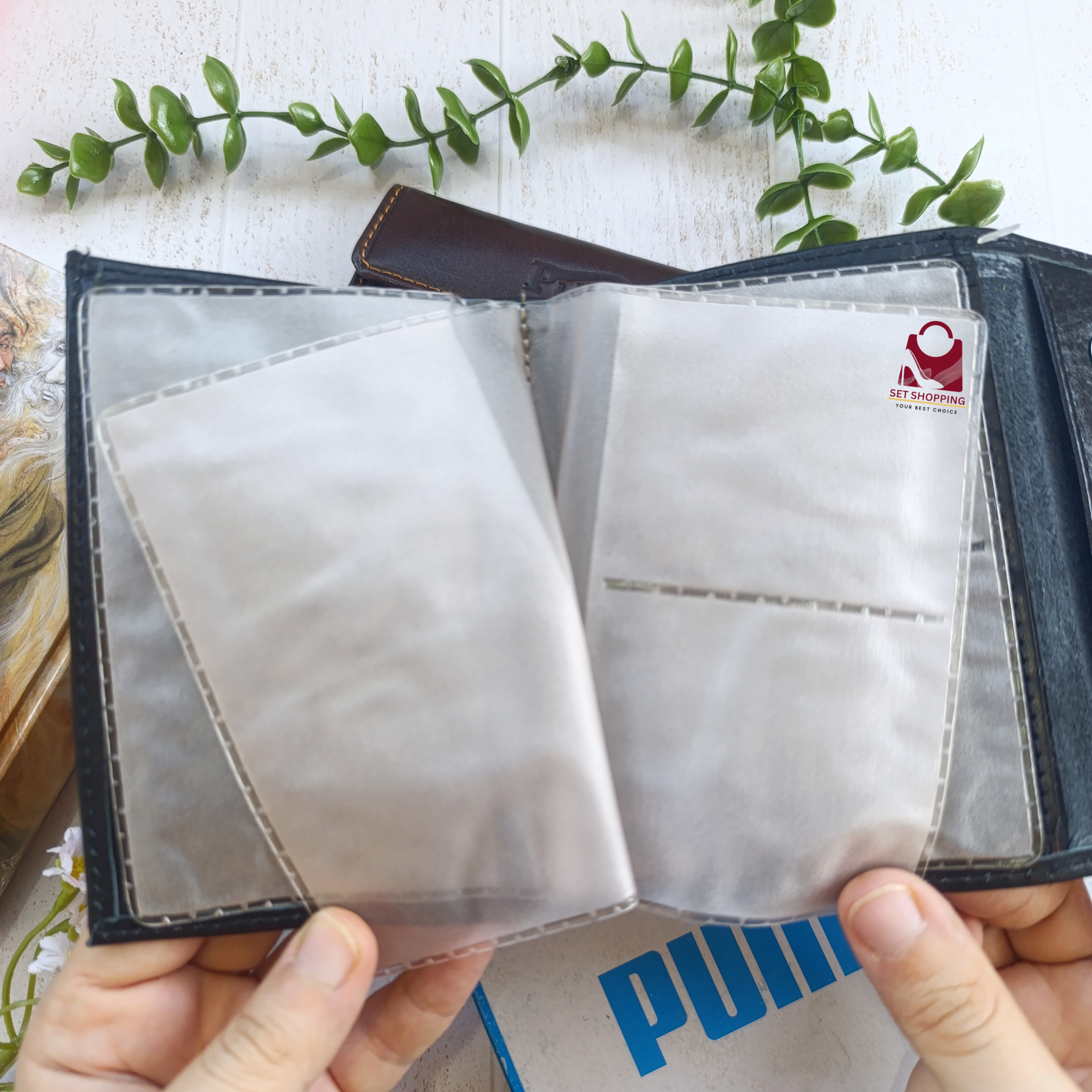 کیف پول جیبی مردانه چرم طبیعی جعبه دار مدل پوما puma کد ۲۶۶