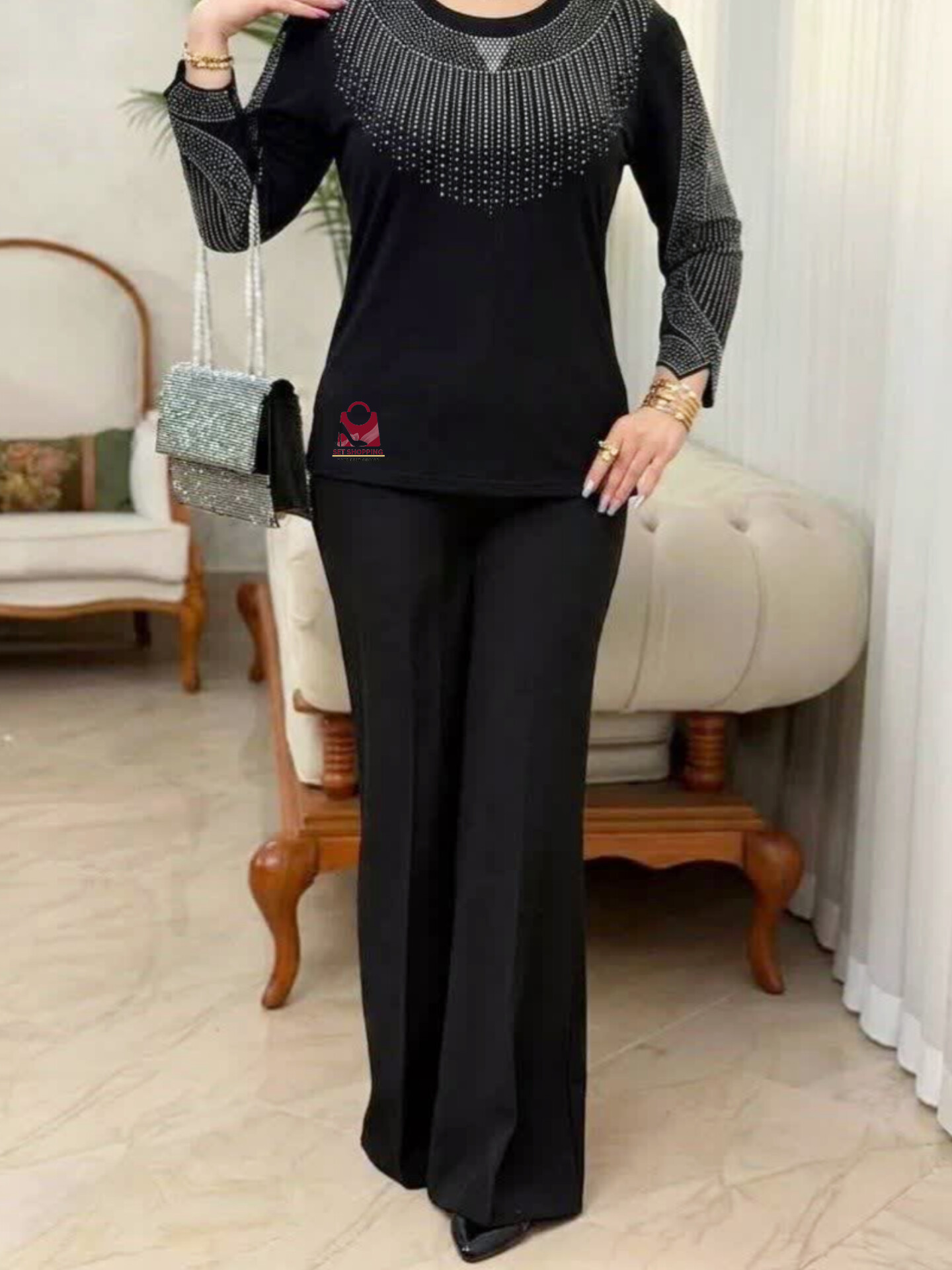 شومیز مجلسی نگین دار سوگان