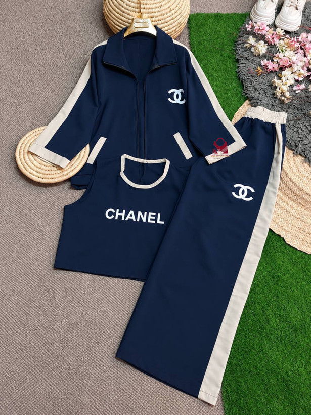 ست زنانه ۳ تیکه CHANEL چنل سویشرت و تاپ و شلوار کد p ۱۹