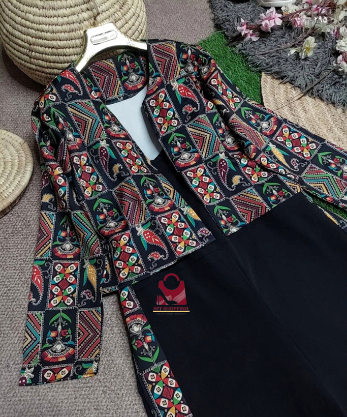 ست کت و آورال سولنی کالکشن یلدایی و مهمانی کد p 45